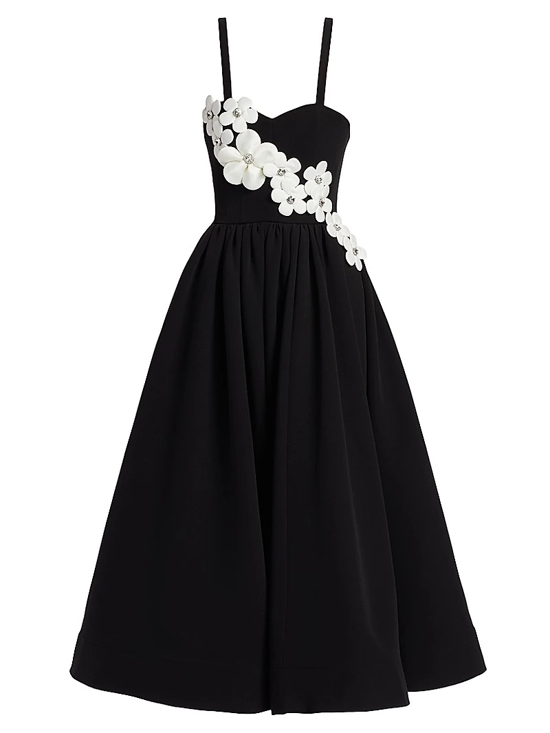 Inara Floral Applique Midi-Dress