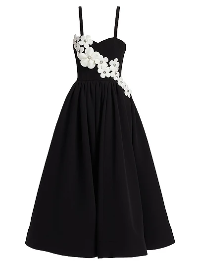 Inara Floral Applique Midi-Dress
