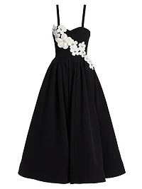 Inara Floral Applique Midi-Dress