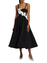 Inara Floral Applique Midi-Dress