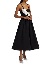 Inara Floral Applique Midi-Dress