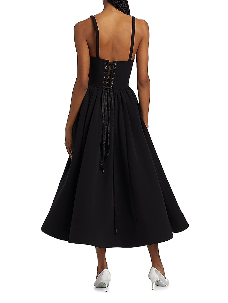 Inara Floral Applique Midi-Dress