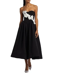 Inara Floral Applique Midi-Dress