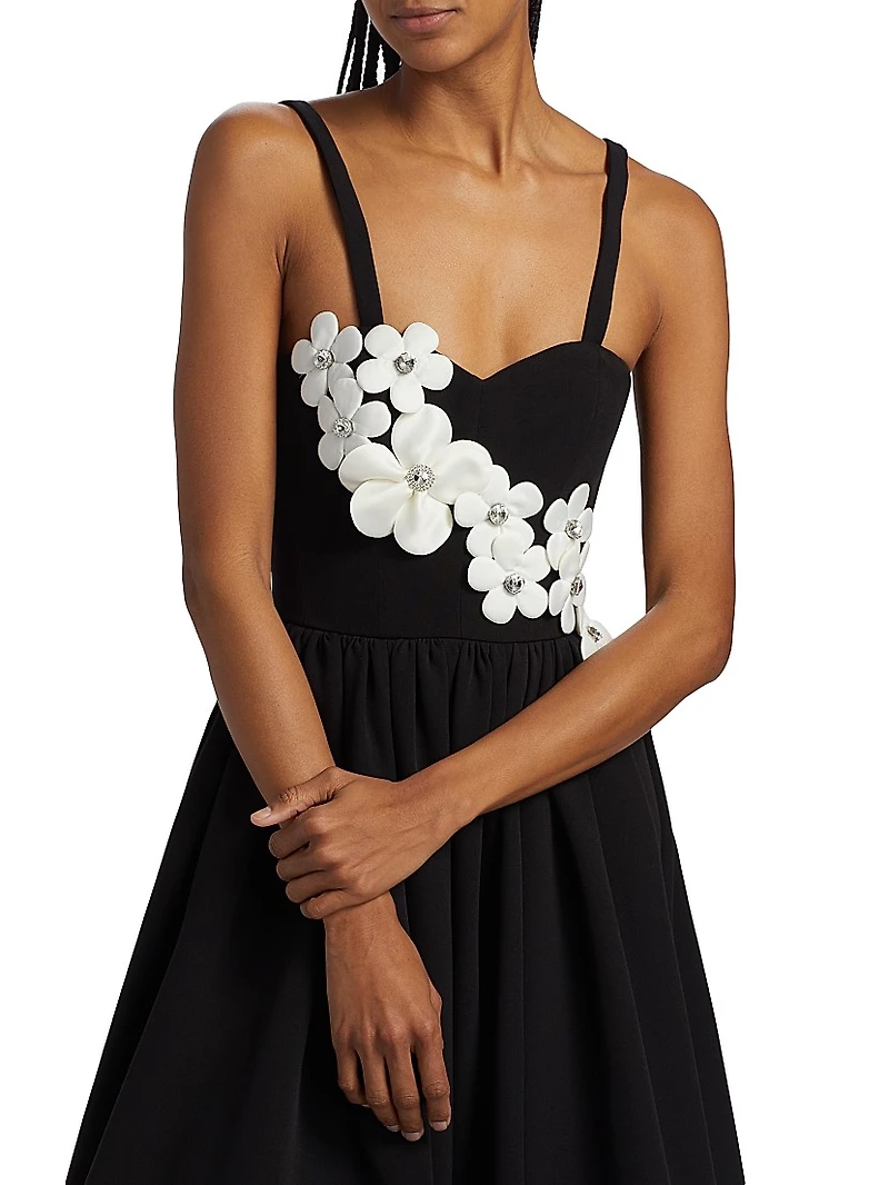 Inara Floral Applique Midi-Dress