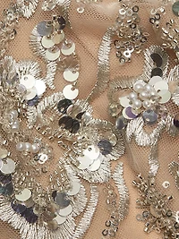 Violet Floral Sequin Gown
