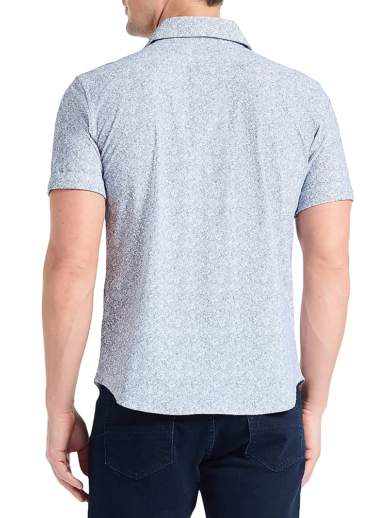 Scrawl Abstract Knit Short-Sleeve Shirt