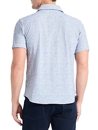 Scrawl Abstract Knit Short-Sleeve Shirt