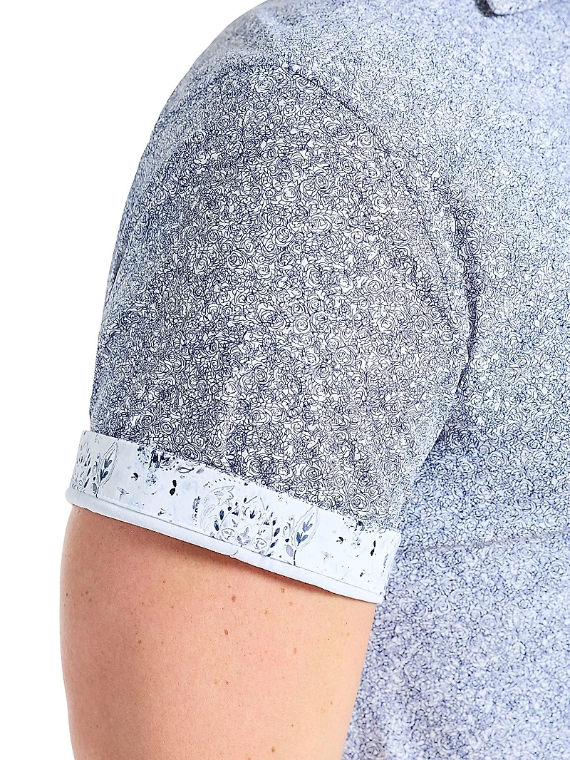 Scrawl Abstract Knit Short-Sleeve Shirt