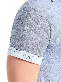 Scrawl Abstract Knit Short-Sleeve Shirt