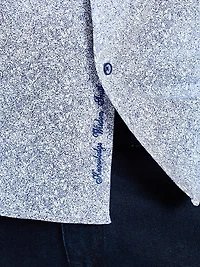 Scrawl Abstract Knit Short-Sleeve Shirt