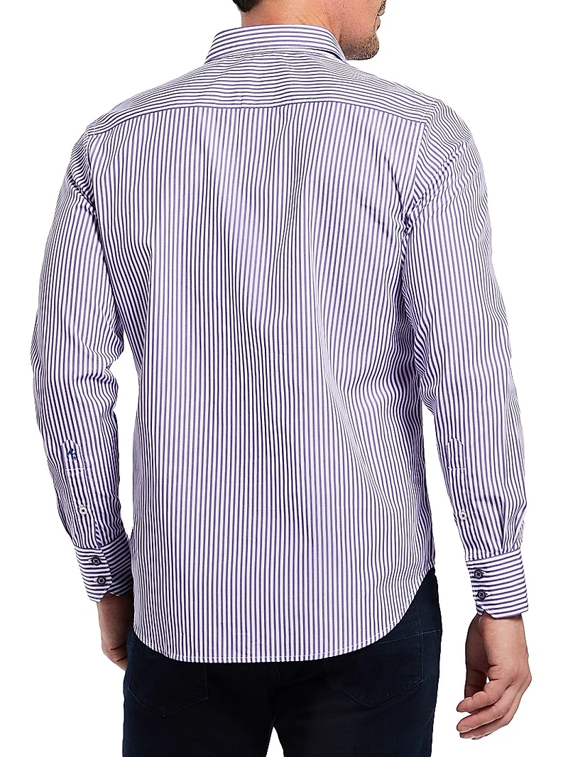 Greenwich Striped Stretch Cotton Shirt