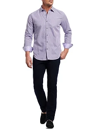 Greenwich Striped Stretch Cotton Shirt