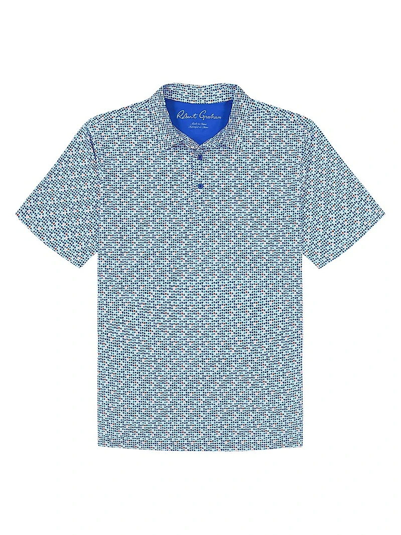 Galan Abstract Knit Polo Shirt