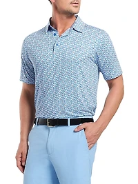 Galan Abstract Knit Polo Shirt