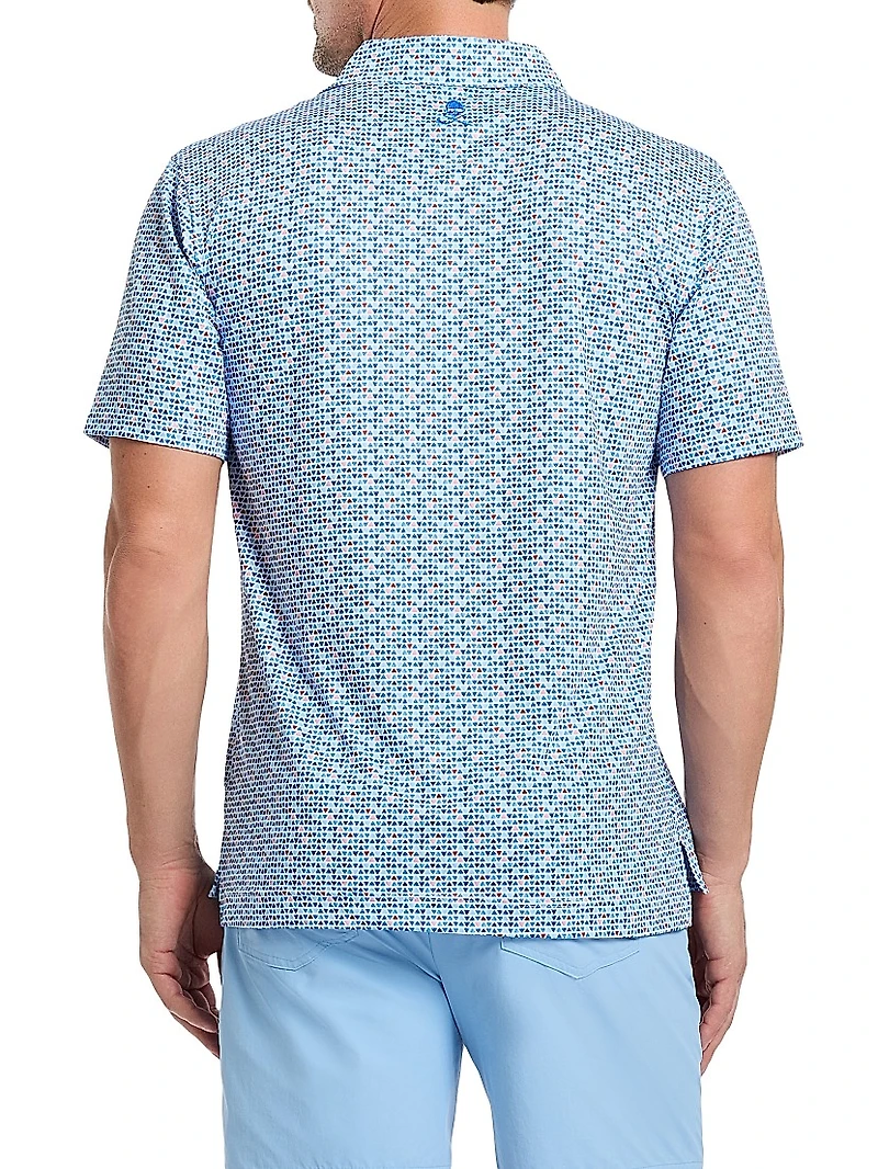 Galan Abstract Knit Polo Shirt