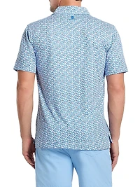 Galan Abstract Knit Polo Shirt