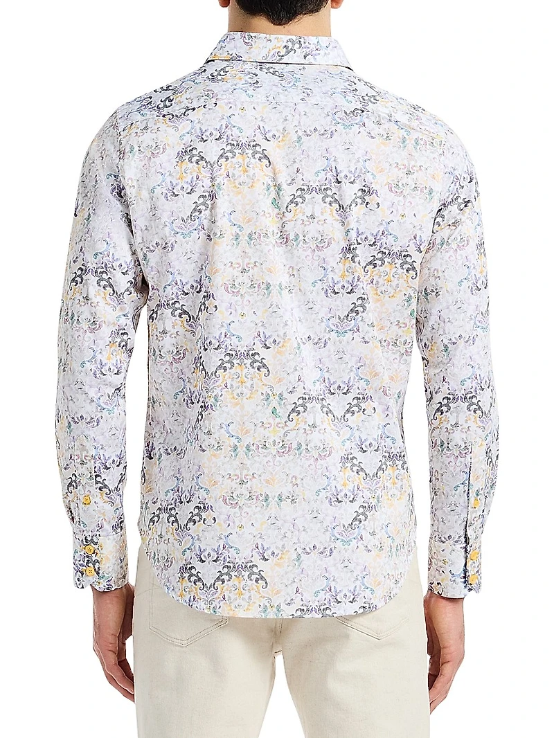 Croatia Printed Stretch-Cotton Button-Front Shirt