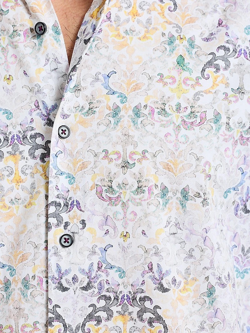 Croatia Printed Stretch-Cotton Button-Front Shirt