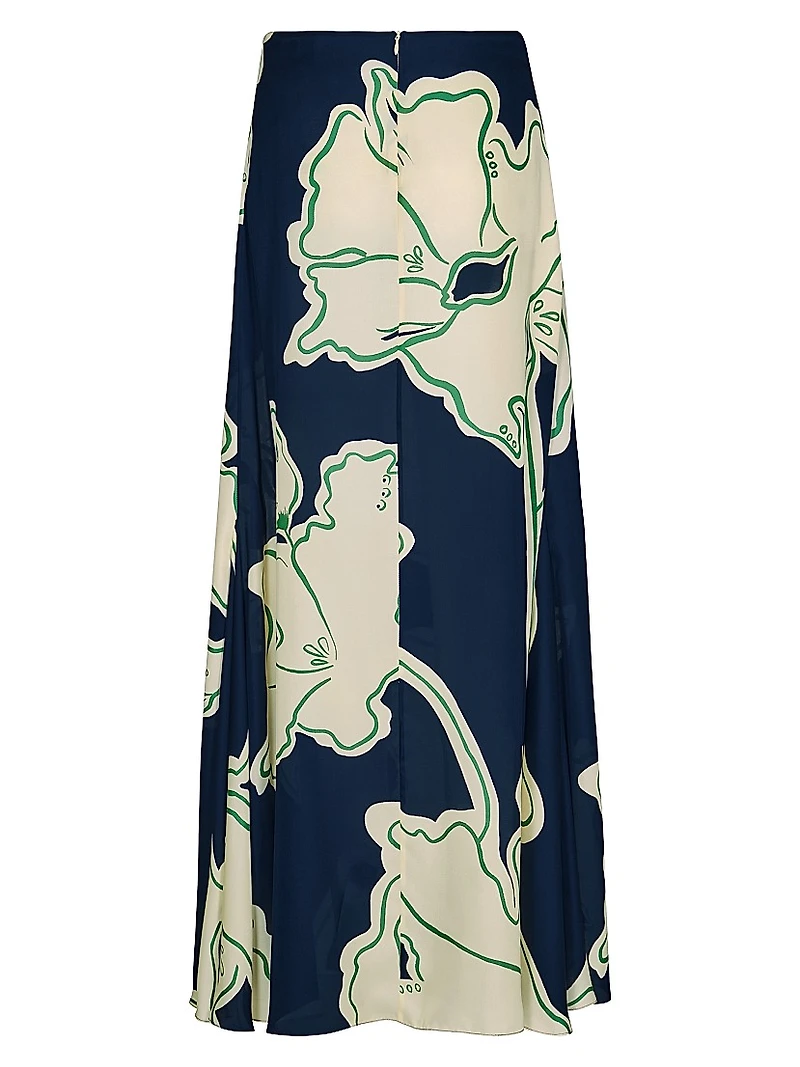 Magia Floral Silk Maxi Skirt