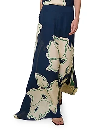 Magia Floral Silk Maxi Skirt