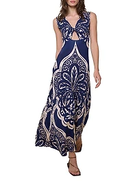 Voyage Twist-Front Cut-Out Maxi Dress
