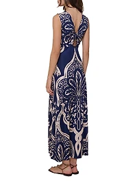 Voyage Twist-Front Cut-Out Maxi Dress