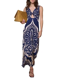 Voyage Twist-Front Cut-Out Maxi Dress