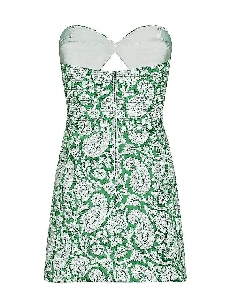 Festive Song Paisley Cut-Out Sweetheart Minidress