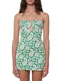Festive Song Paisley Cut-Out Sweetheart Minidress