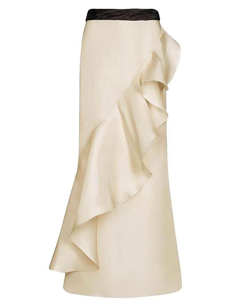 Sevillana Ruffled Silk Maxi Skirt