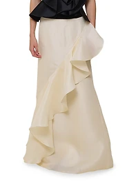 Sevillana Ruffled Silk Maxi Skirt