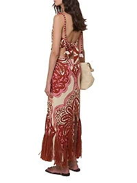 Counter Rhythm Abstract Linen Cut-Out Dress