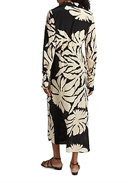 Dream Flowers Silk Midi-Dress