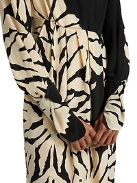 Dream Flowers Silk Midi-Dress