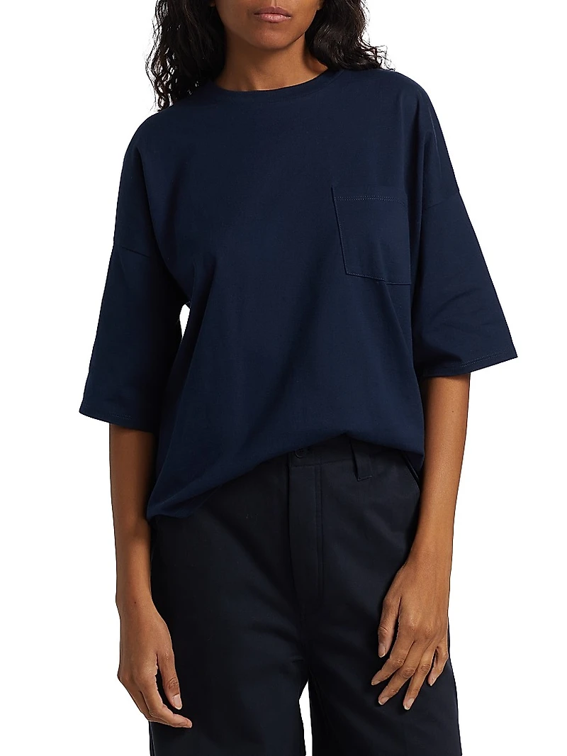 Cotton Crewneck Boxy T-Shirt