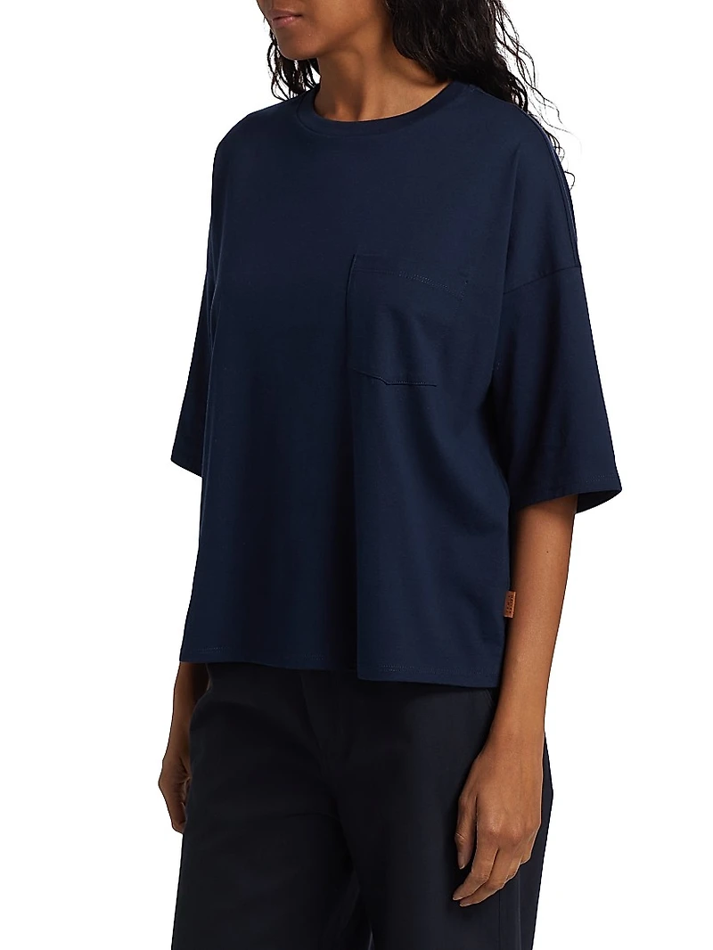 Cotton Crewneck Boxy T-Shirt