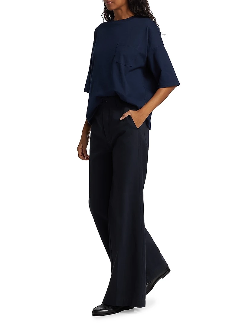 Cotton Crewneck Boxy T-Shirt