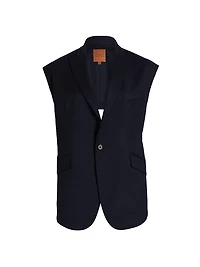 Missing Blazer Back Cut-Out Cap-Sleeve