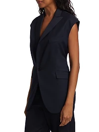 Missing Blazer Back Cut-Out Cap-Sleeve
