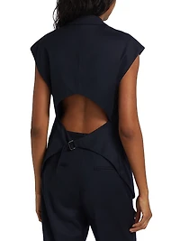 Missing Blazer Back Cut-Out Cap-Sleeve