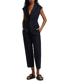 Missing Blazer Back Cut-Out Cap-Sleeve