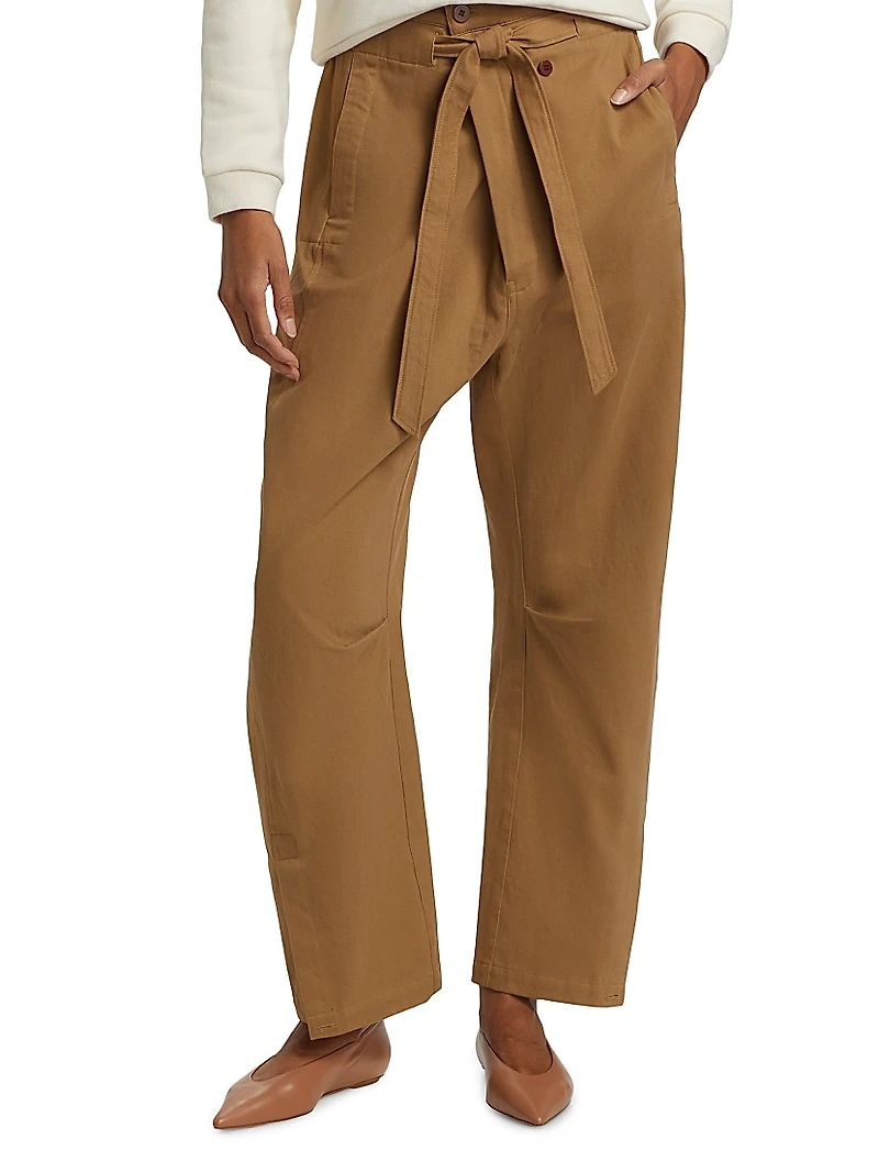 Everything Tie-Waist Barrel-Leg Pants