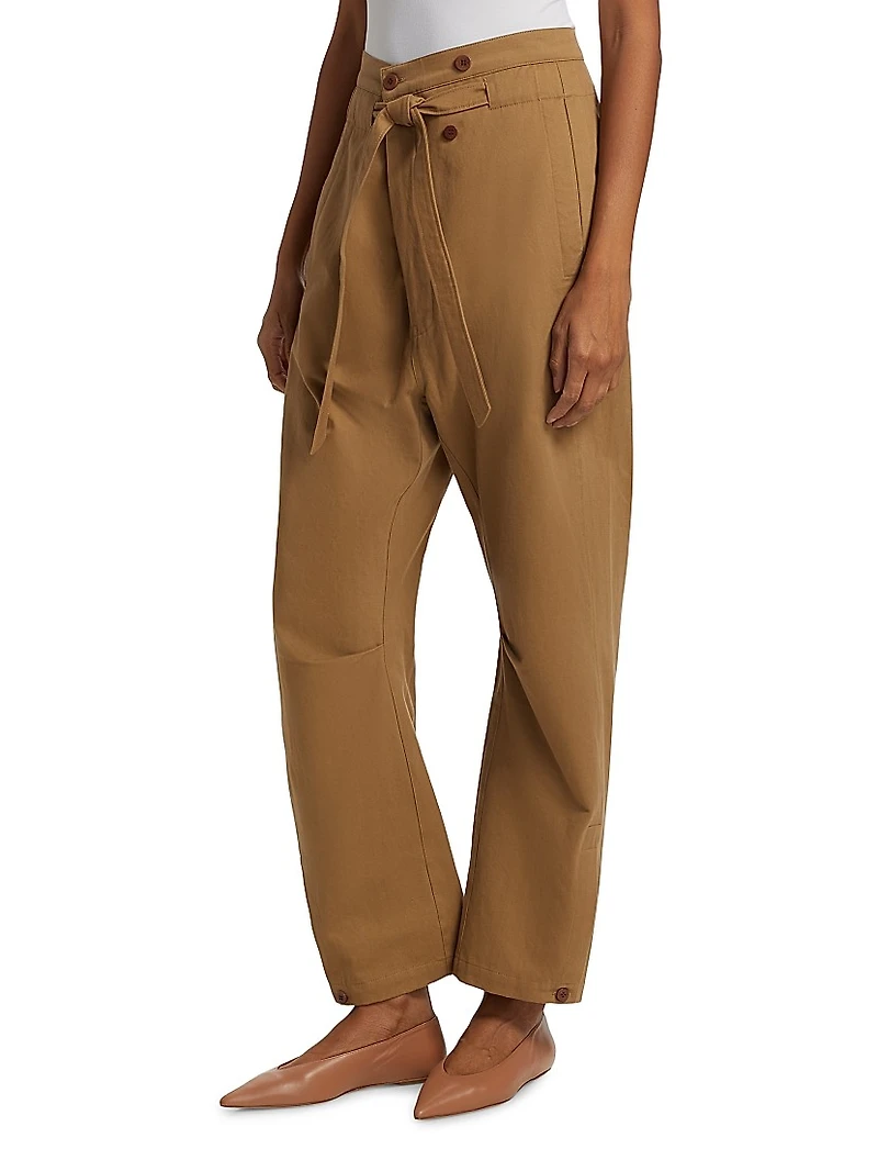 Everything Tie-Waist Barrel-Leg Pants