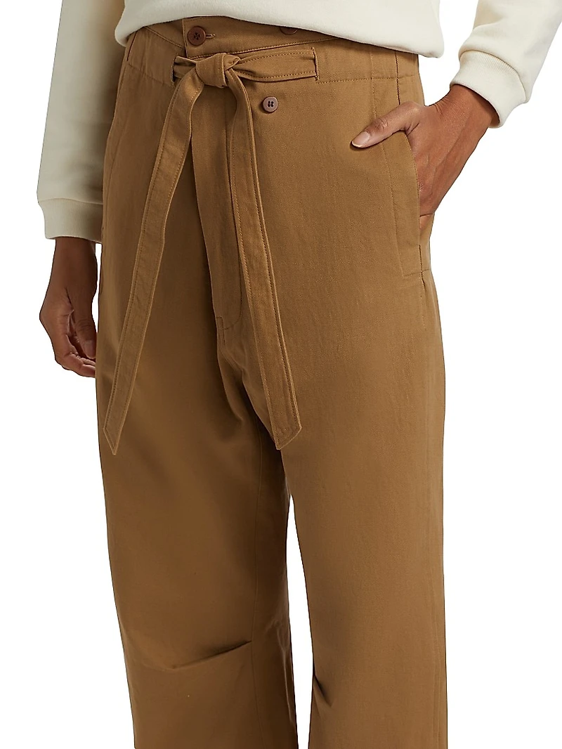 Everything Tie-Waist Barrel-Leg Pants