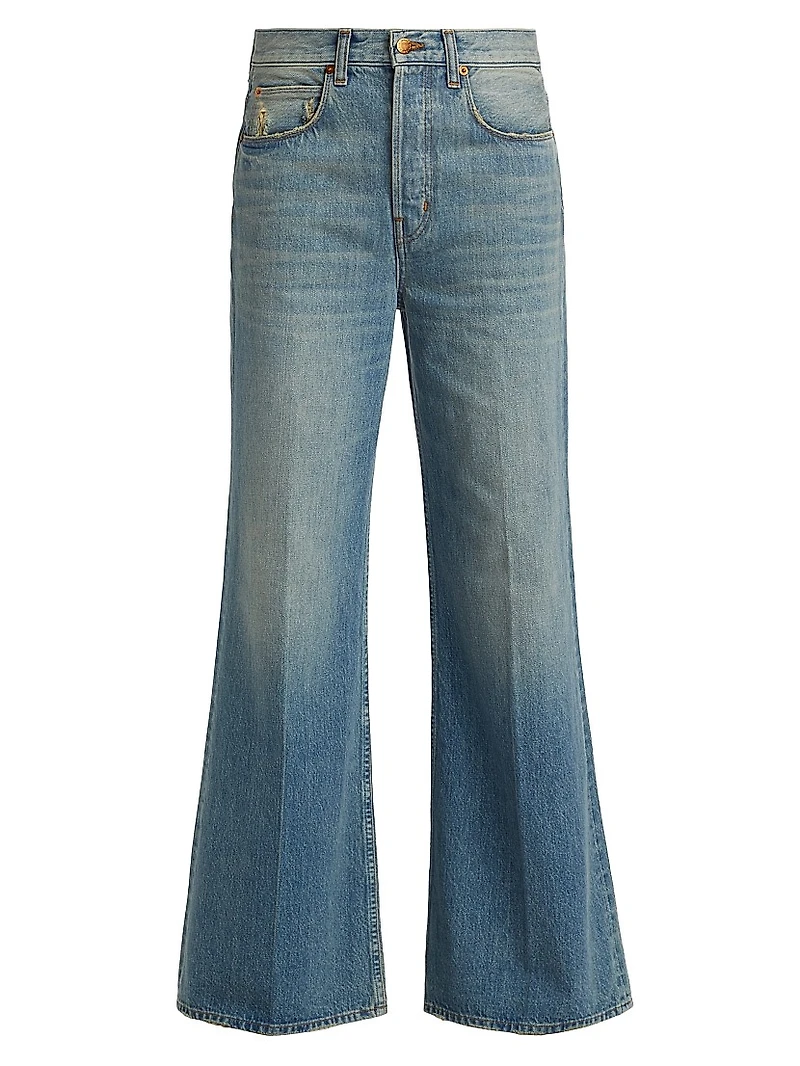 Lax Mid-Rise Wide-Leg Jeans