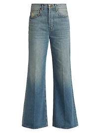 Lax Mid-Rise Wide-Leg Jeans