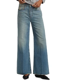 Lax Mid-Rise Wide-Leg Jeans