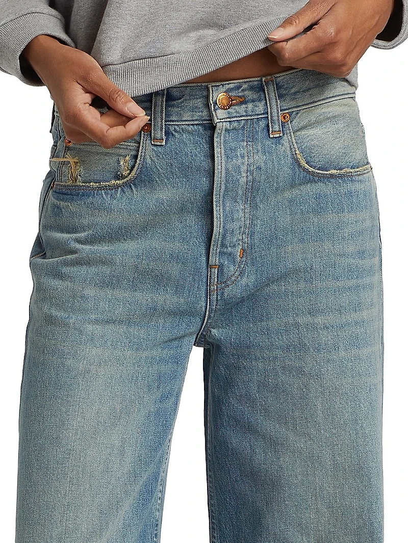 Lax Mid-Rise Wide-Leg Jeans
