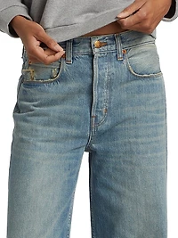 Lax Mid-Rise Wide-Leg Jeans