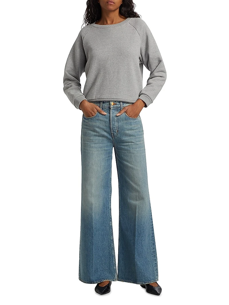 Lax Mid-Rise Wide-Leg Jeans